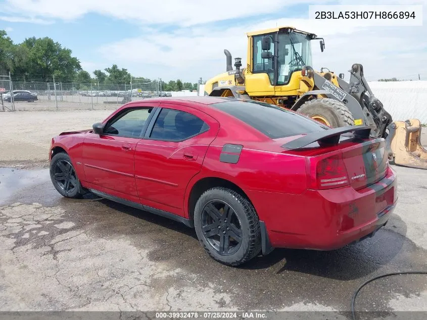 2007 Dodge Charger Rt VIN: 2B3LA53H07H866894 Lot: 39932478