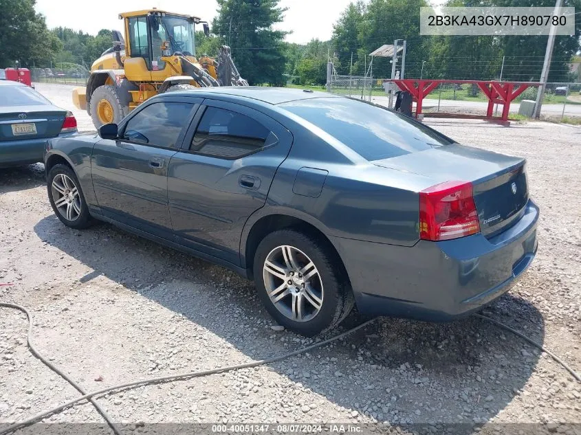 2007 Dodge Charger VIN: 2B3KA43GX7H890780 Lot: 40051347