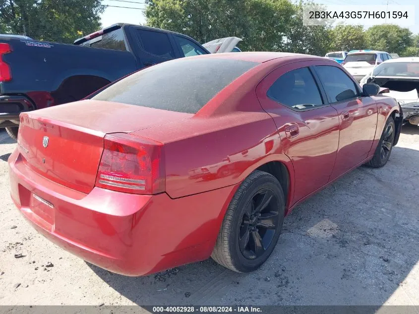 2007 Dodge Charger VIN: 2B3KA43G57H601594 Lot: 40052928