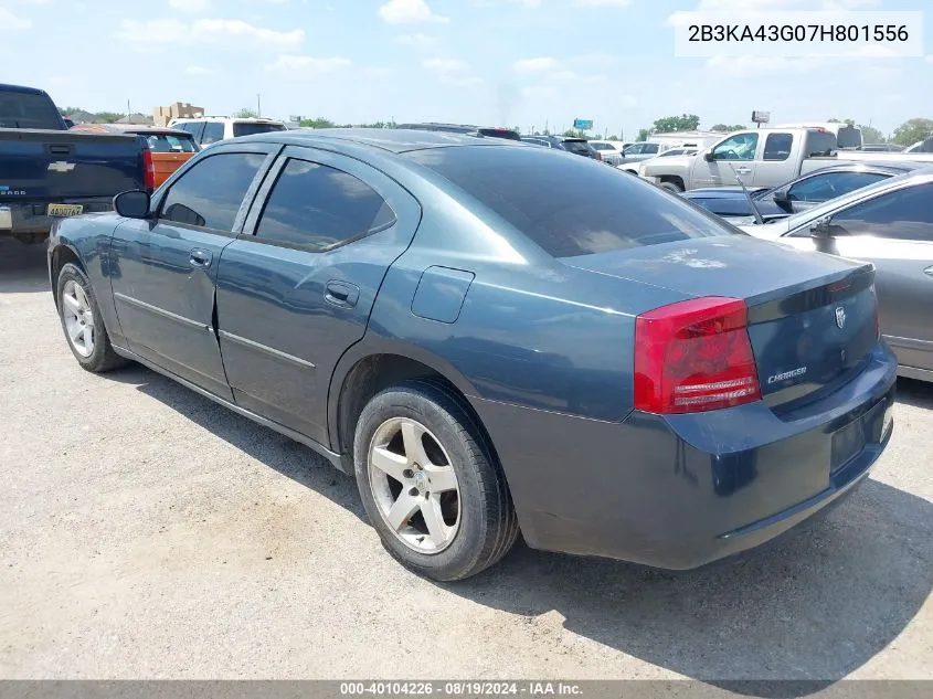 2007 Dodge Charger VIN: 2B3KA43G07H801556 Lot: 40104226