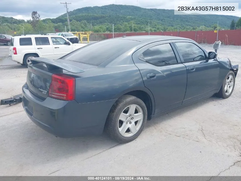 2007 Dodge Charger VIN: 2B3KA43G57H815002 Lot: 40124101