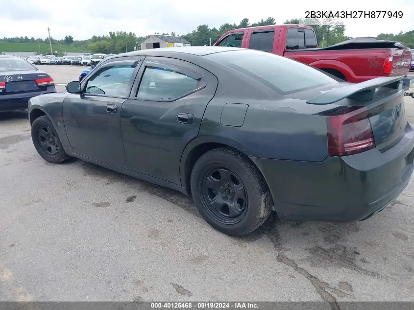 2007 Dodge Charger VIN: 2B3KA43H27H877949 Lot: 40125468