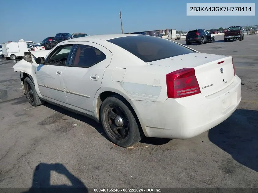 2007 Dodge Charger VIN: 2B3KA43GX7H770414 Lot: 40165246