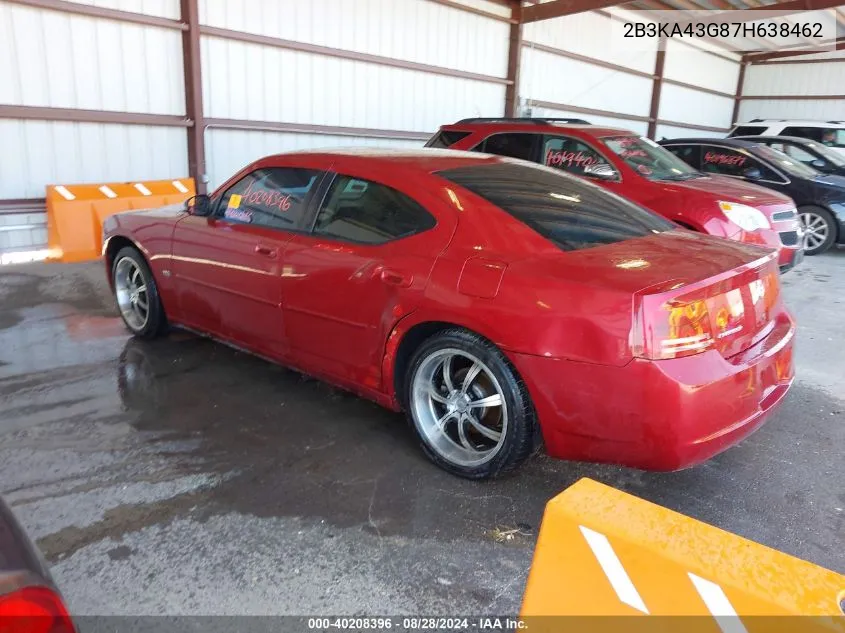 2007 Dodge Charger VIN: 2B3KA43G87H638462 Lot: 40208396