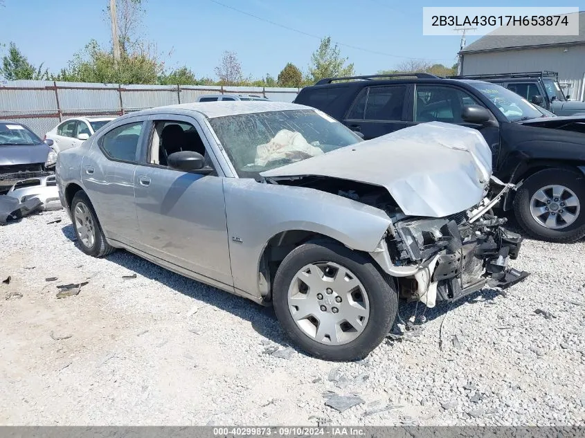 2007 Dodge Charger Se/Sxt VIN: 2B3LA43G17H653874 Lot: 40299873