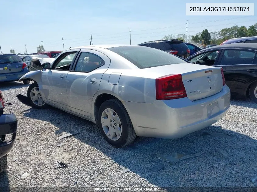 2007 Dodge Charger Se/Sxt VIN: 2B3LA43G17H653874 Lot: 40299873