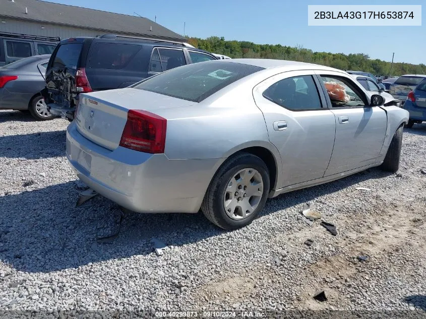 2007 Dodge Charger Se/Sxt VIN: 2B3LA43G17H653874 Lot: 40299873