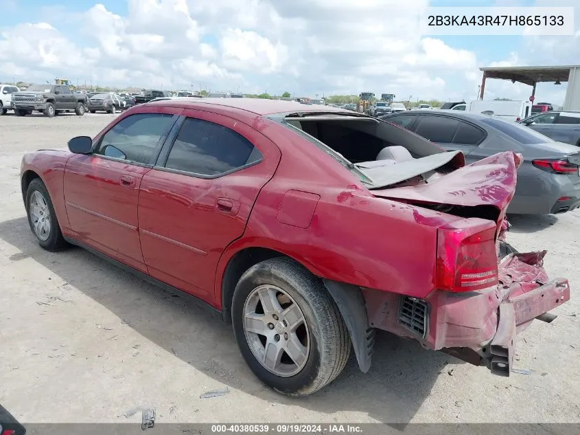 2007 Dodge Charger VIN: 2B3KA43R47H865133 Lot: 40380539