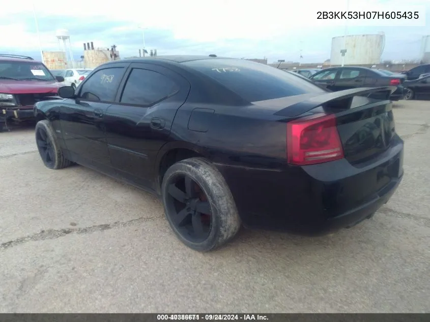 2007 Dodge Charger Rt VIN: 2B3KK53H07H605435 Lot: 40386671