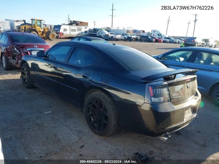 2007 Dodge Charger Srt8 VIN: 2B3LA73W67H762226 Lot: 40402338