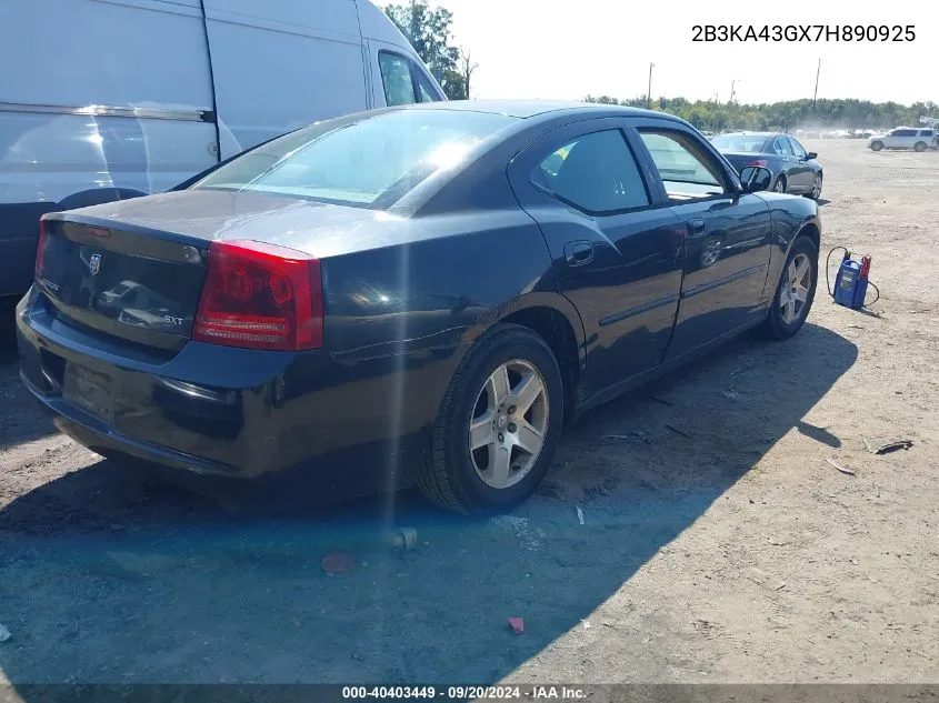 2007 Dodge Charger VIN: 2B3KA43GX7H890925 Lot: 40403449