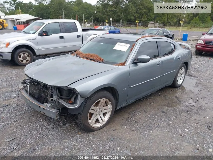 2007 Dodge Charger Rt VIN: 2B3KA53H87H822962 Lot: 40444952