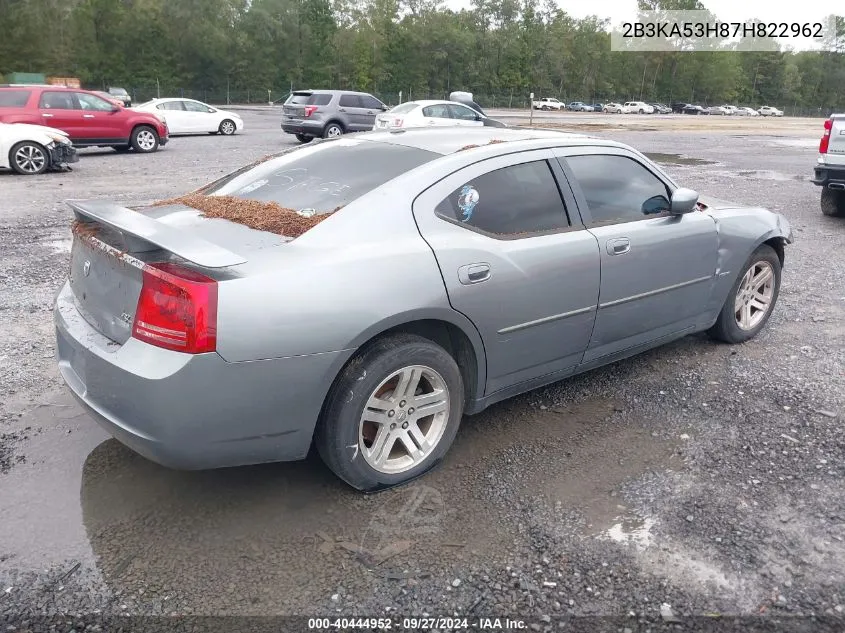 2007 Dodge Charger Rt VIN: 2B3KA53H87H822962 Lot: 40444952