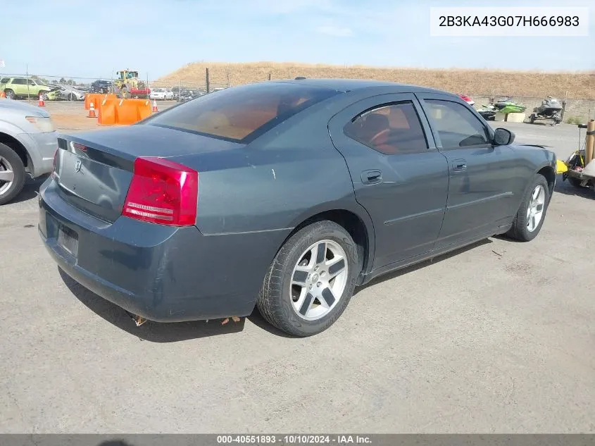 2007 Dodge Charger VIN: 2B3KA43G07H666983 Lot: 40551893