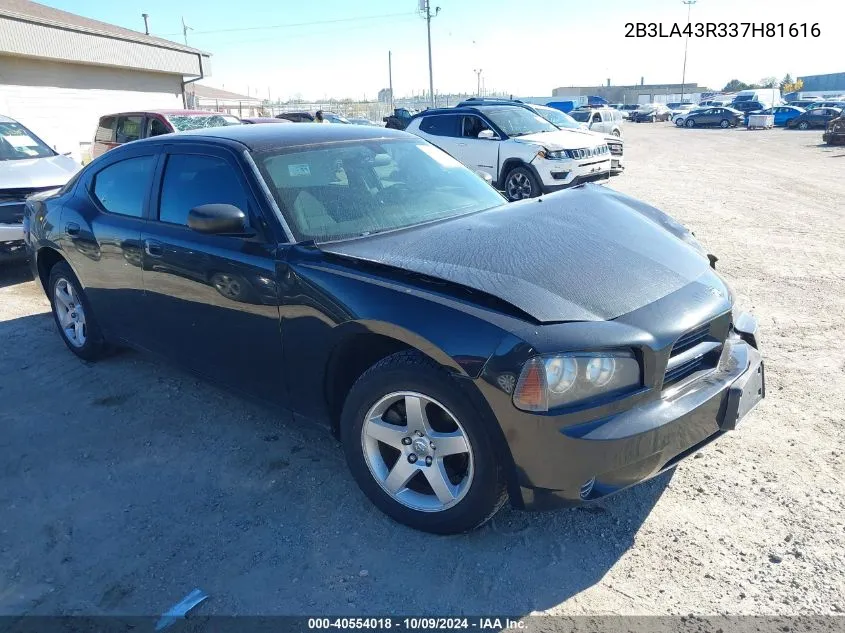 2007 Dodge Charger VIN: 2B3LA43R337H81616 Lot: 40554018