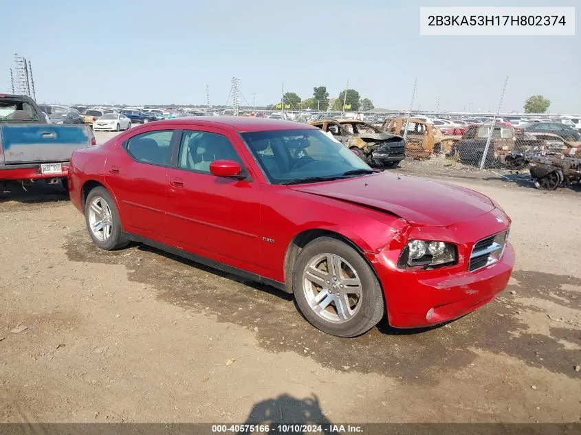 2007 Dodge Charger Rt VIN: 2B3KA53H17H802374 Lot: 40575166