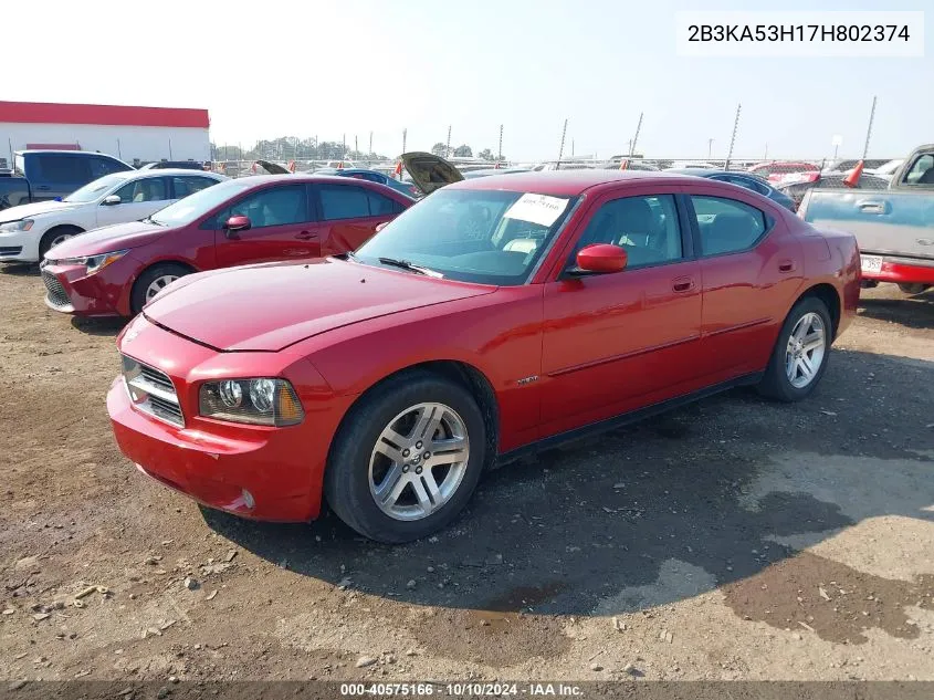 2007 Dodge Charger Rt VIN: 2B3KA53H17H802374 Lot: 40575166