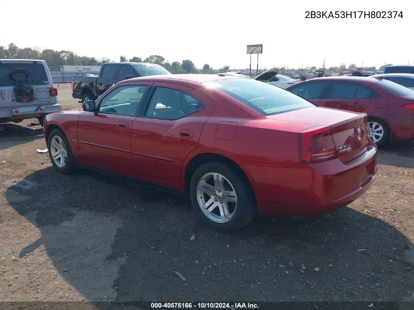 2007 Dodge Charger Rt VIN: 2B3KA53H17H802374 Lot: 40575166