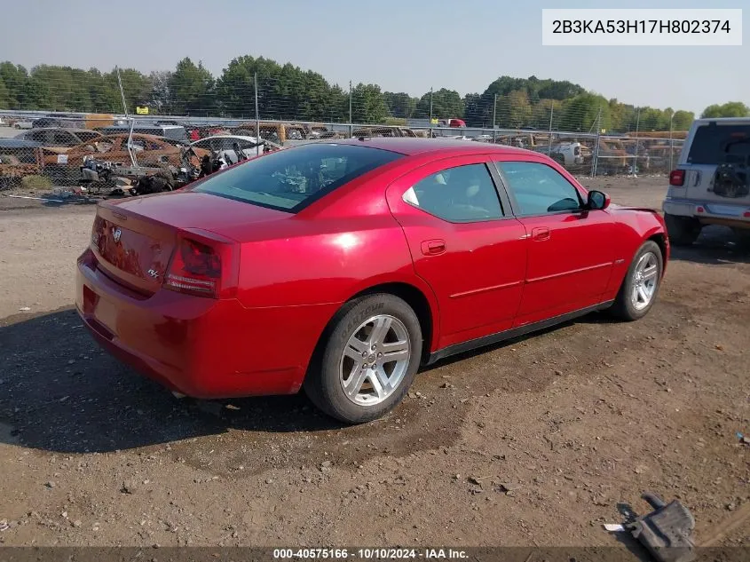 2007 Dodge Charger Rt VIN: 2B3KA53H17H802374 Lot: 40575166