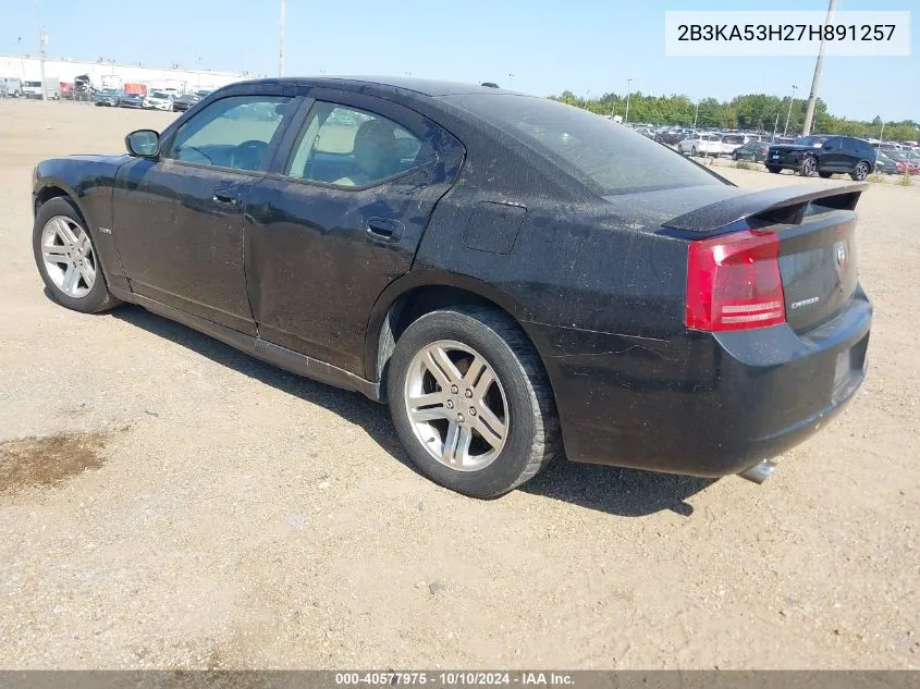 2007 Dodge Charger Rt VIN: 2B3KA53H27H891257 Lot: 40577975