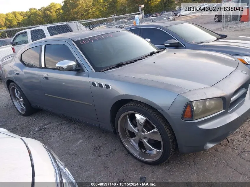 2007 Dodge Charger VIN: 2B3KA43G27H838043 Lot: 40597148