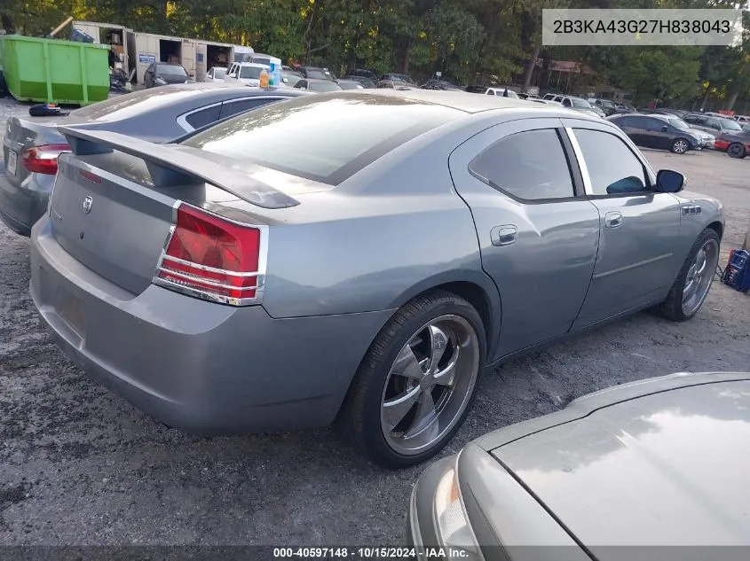 2007 Dodge Charger VIN: 2B3KA43G27H838043 Lot: 40597148