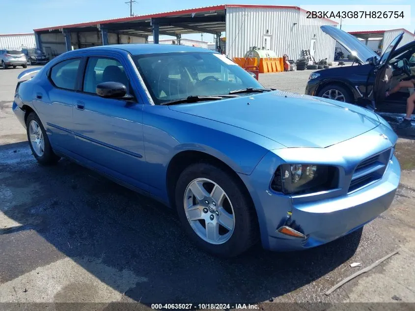 2007 Dodge Charger VIN: 2B3KA43G87H826754 Lot: 40635027