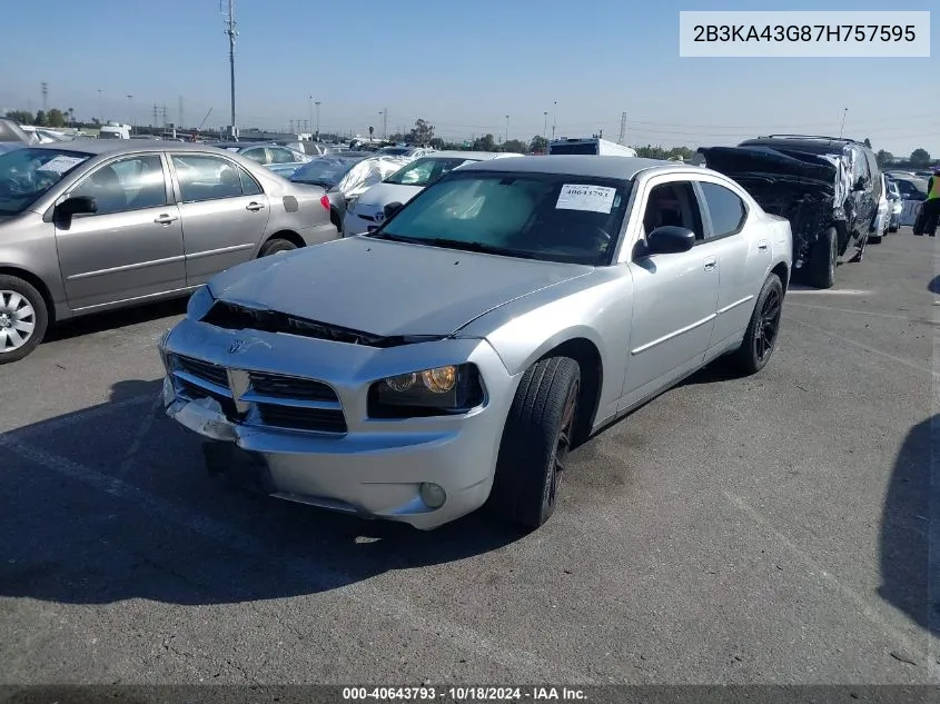 2007 Dodge Charger VIN: 2B3KA43G87H757595 Lot: 40643793