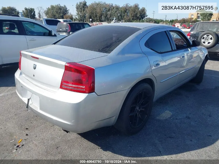 2007 Dodge Charger VIN: 2B3KA43G87H757595 Lot: 40643793