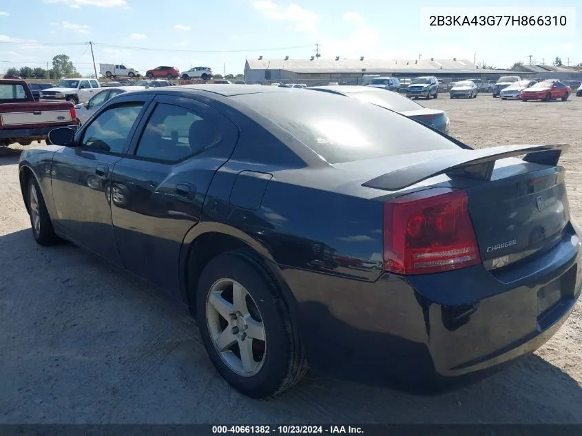 2007 Dodge Charger VIN: 2B3KA43G77H866310 Lot: 40661382