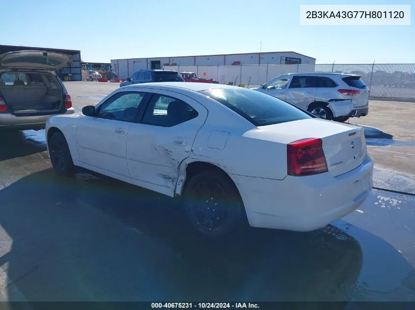 2007 Dodge Charger VIN: 2B3KA43G77H801120 Lot: 40675231