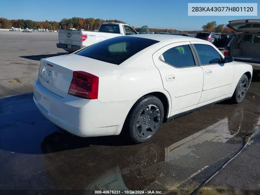 2007 Dodge Charger VIN: 2B3KA43G77H801120 Lot: 40675231