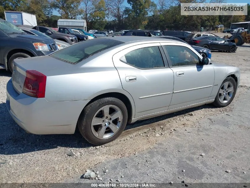 2007 Dodge Charger Rt VIN: 2B3KA53H47H645035 Lot: 40698168