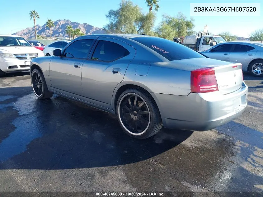 2007 Dodge Charger VIN: 2B3KA43G67H607520 Lot: 40745039