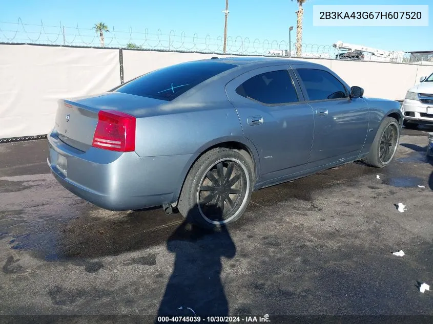 2007 Dodge Charger VIN: 2B3KA43G67H607520 Lot: 40745039