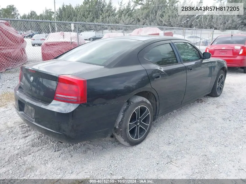 2007 Dodge Charger VIN: 2B3KA43R57H817205 Lot: 40752155