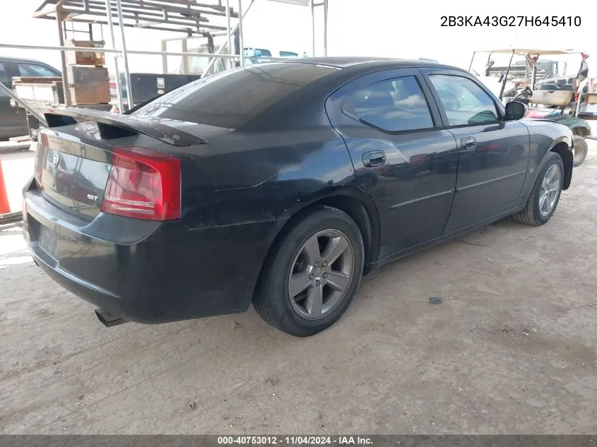 2007 Dodge Charger VIN: 2B3KA43G27H645410 Lot: 40753012