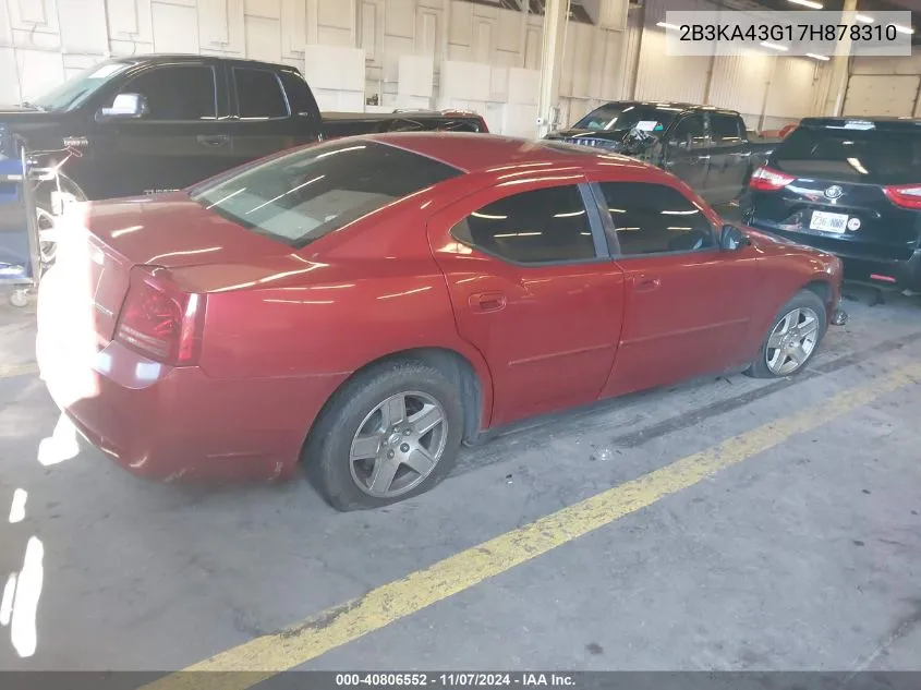 2007 Dodge Charger VIN: 2B3KA43G17H878310 Lot: 40806552