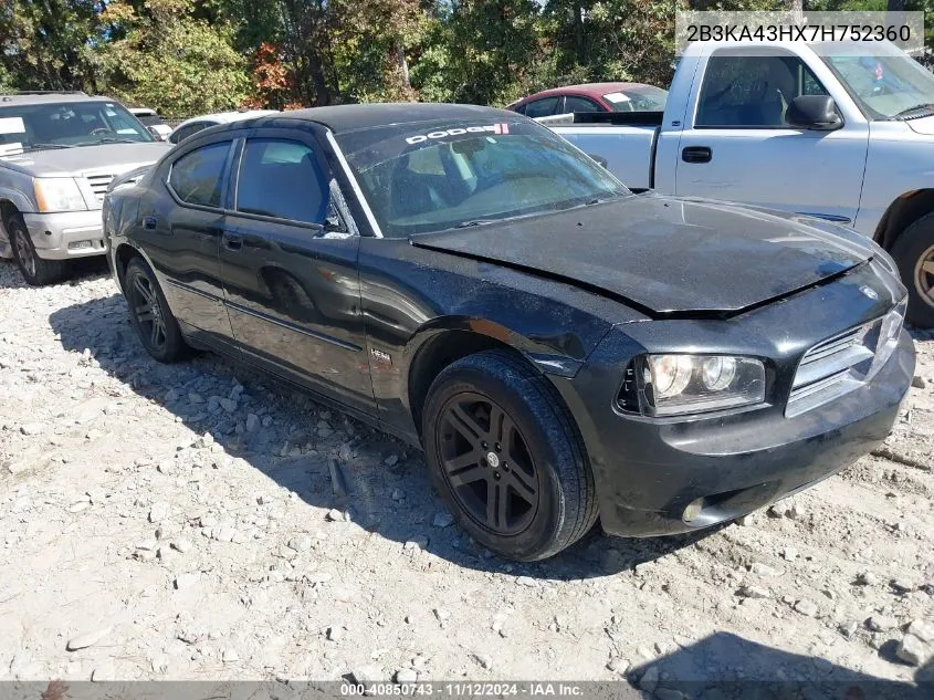 2007 Dodge Charger VIN: 2B3KA43HX7H752360 Lot: 40850743