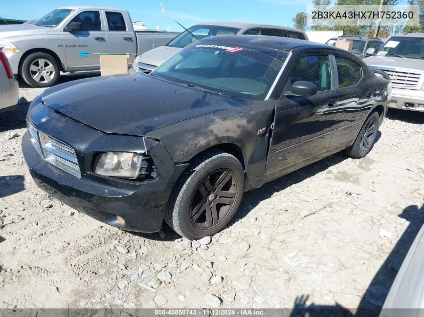 2007 Dodge Charger VIN: 2B3KA43HX7H752360 Lot: 40850743