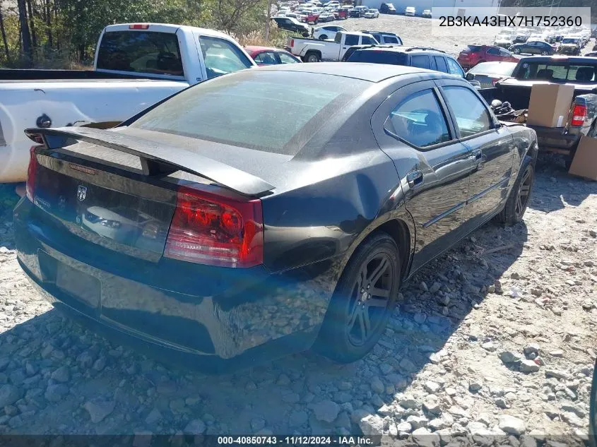 2007 Dodge Charger VIN: 2B3KA43HX7H752360 Lot: 40850743