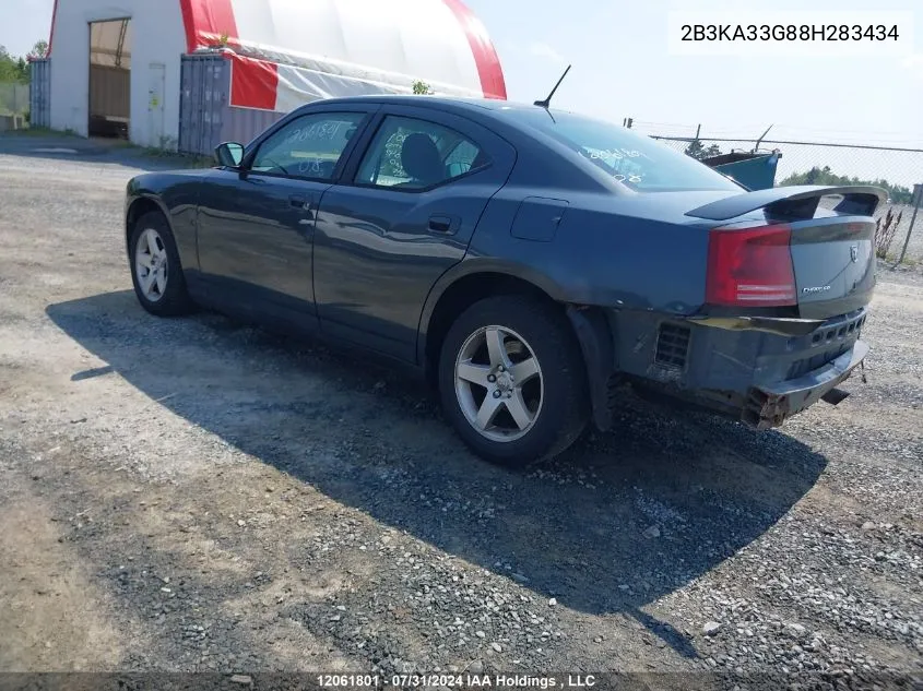 2008 Dodge Charger Sxt VIN: 2B3KA33G88H283434 Lot: 12061801