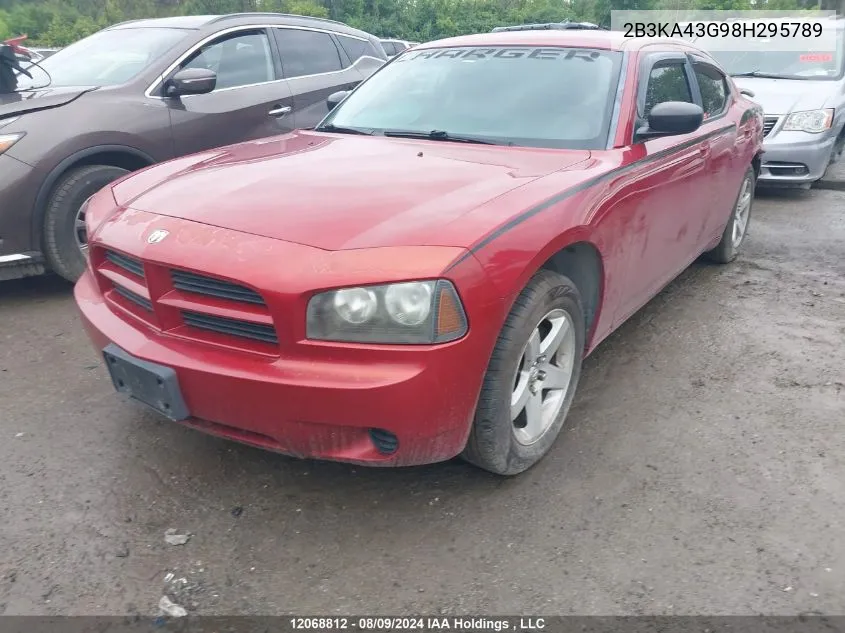 2008 Dodge Charger VIN: 2B3KA43G98H295789 Lot: 12068812