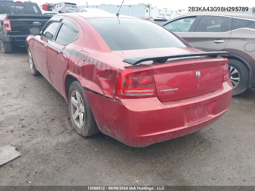 2008 Dodge Charger VIN: 2B3KA43G98H295789 Lot: 12068812