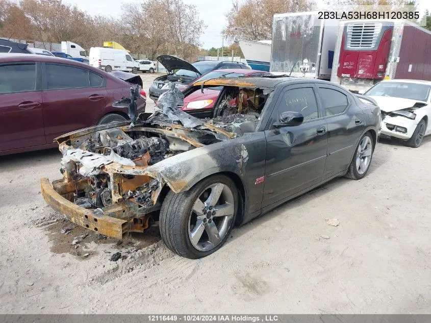 2008 Dodge Charger R/T VIN: 2B3LA53H68H120385 Lot: 12116449