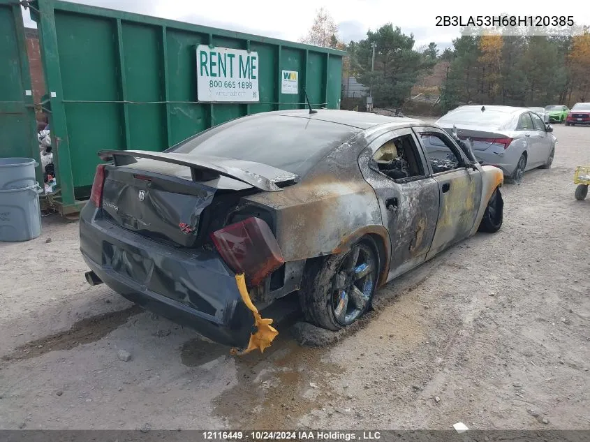 2008 Dodge Charger R/T VIN: 2B3LA53H68H120385 Lot: 12116449