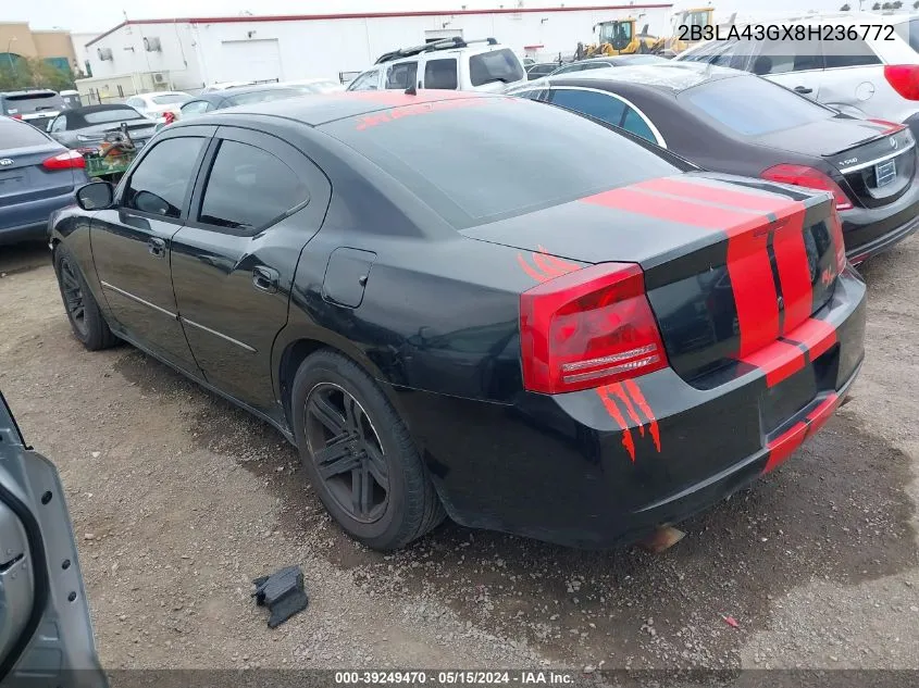 2008 Dodge Charger VIN: 2B3LA43GX8H236772 Lot: 39249470