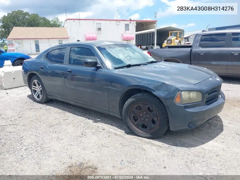 2008 Dodge Charger VIN: 2B3KA43G08H314276 Lot: 39783801