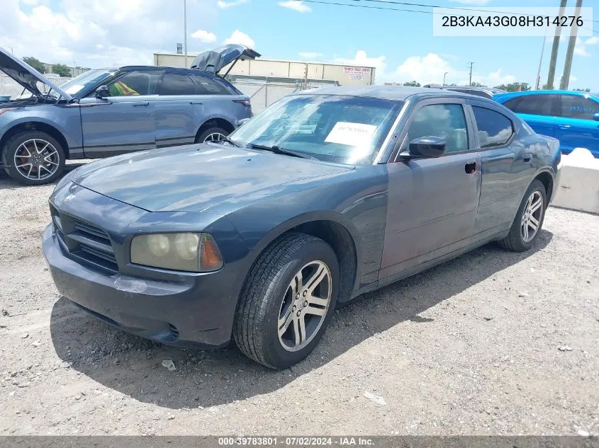 2008 Dodge Charger VIN: 2B3KA43G08H314276 Lot: 39783801