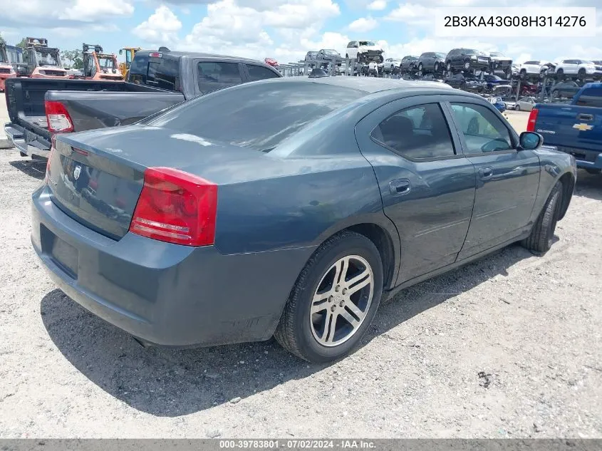 2008 Dodge Charger VIN: 2B3KA43G08H314276 Lot: 39783801